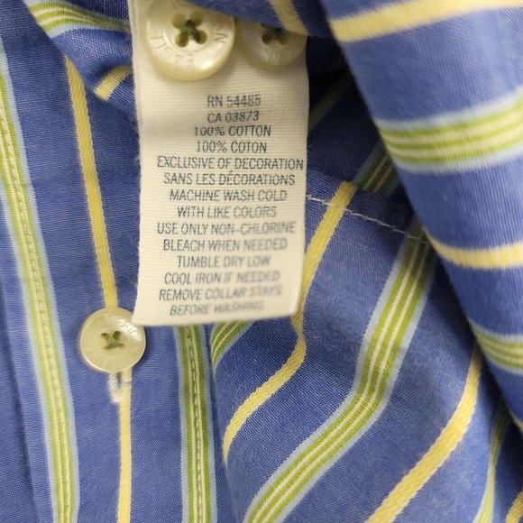 America Eagle Shirt Mens XS Blue Striped Vintage Fit Button Up Classiccore Logo - Picture 7 of 13
